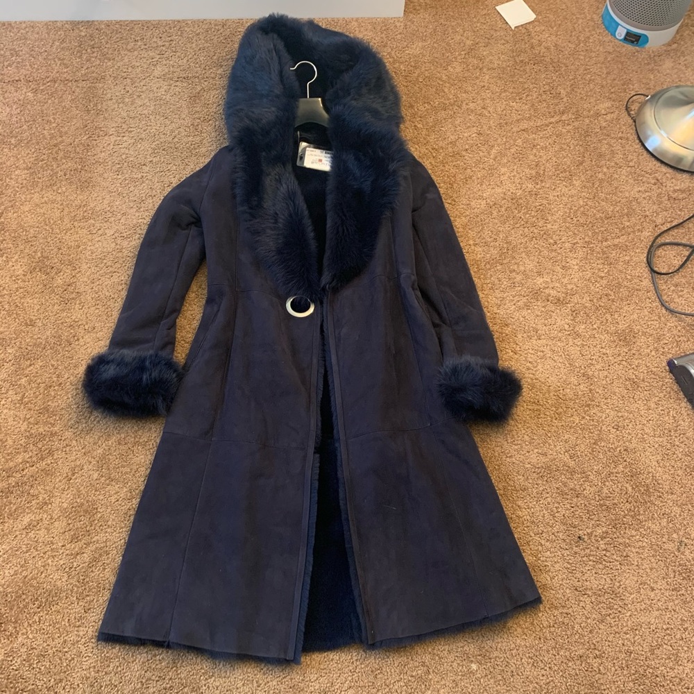 hooded fur coat